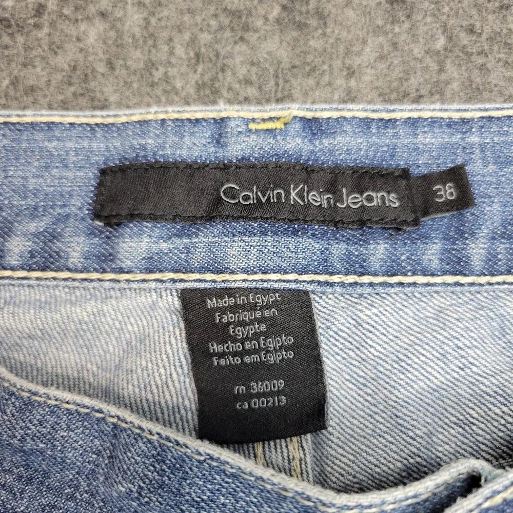 Calvin Klein Jeans Mens 38X32 Denim Streetwear Grunge Americana Straight Leg